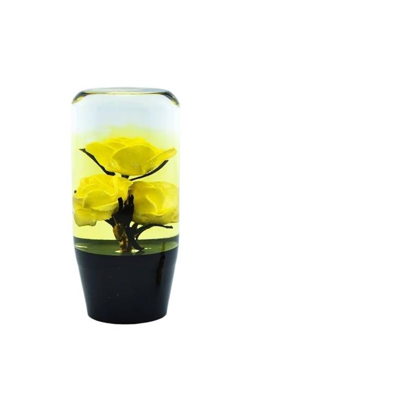 Autozubehör Schaltknauf Kristall Transparent Blume Stick Shift Köpfe 10CM(Yellow) von ewgrkbaaa