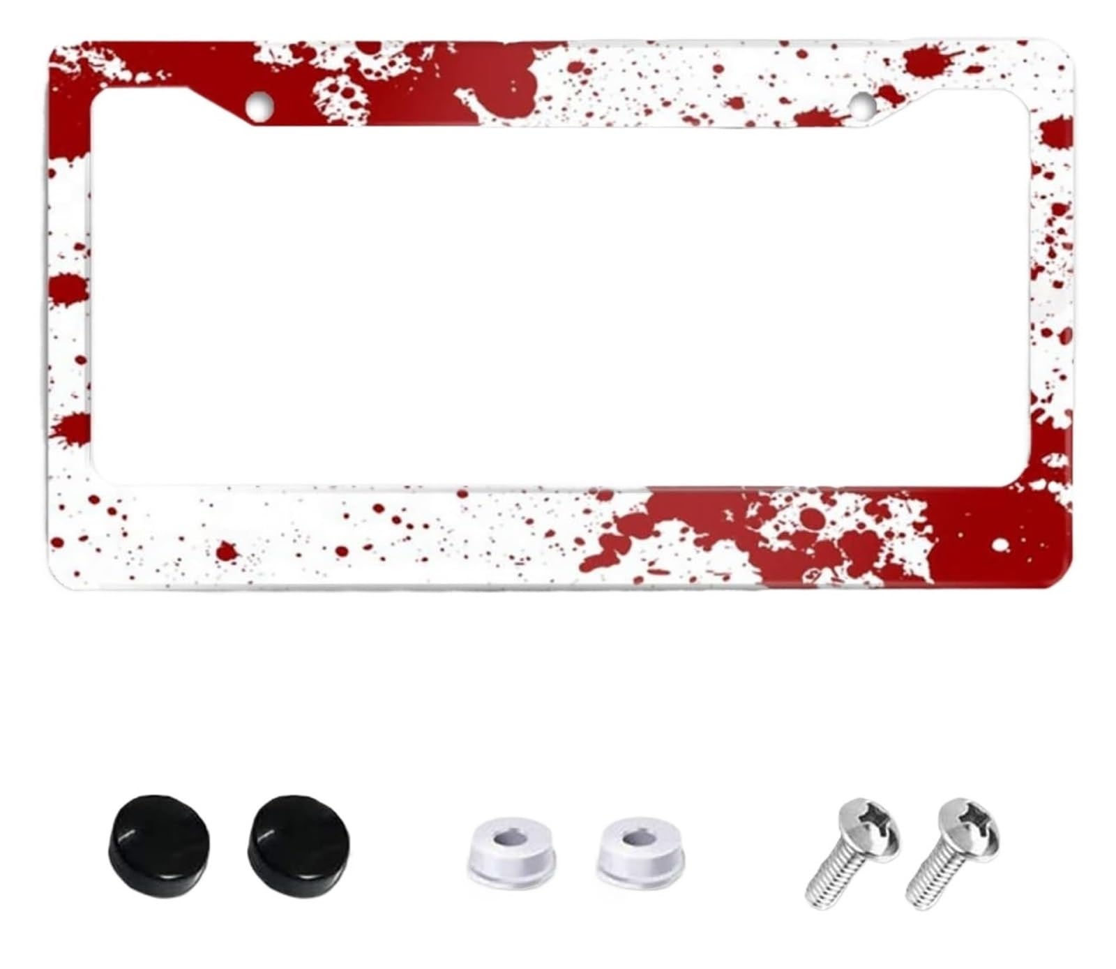 Blood Kennzeichenhalter Abdeckung Autozubehör Aluminium Goth Halloween Auto Tag Rahmen Mit 2 Löchern Und Schrauben Auto von ewgrkbaaa