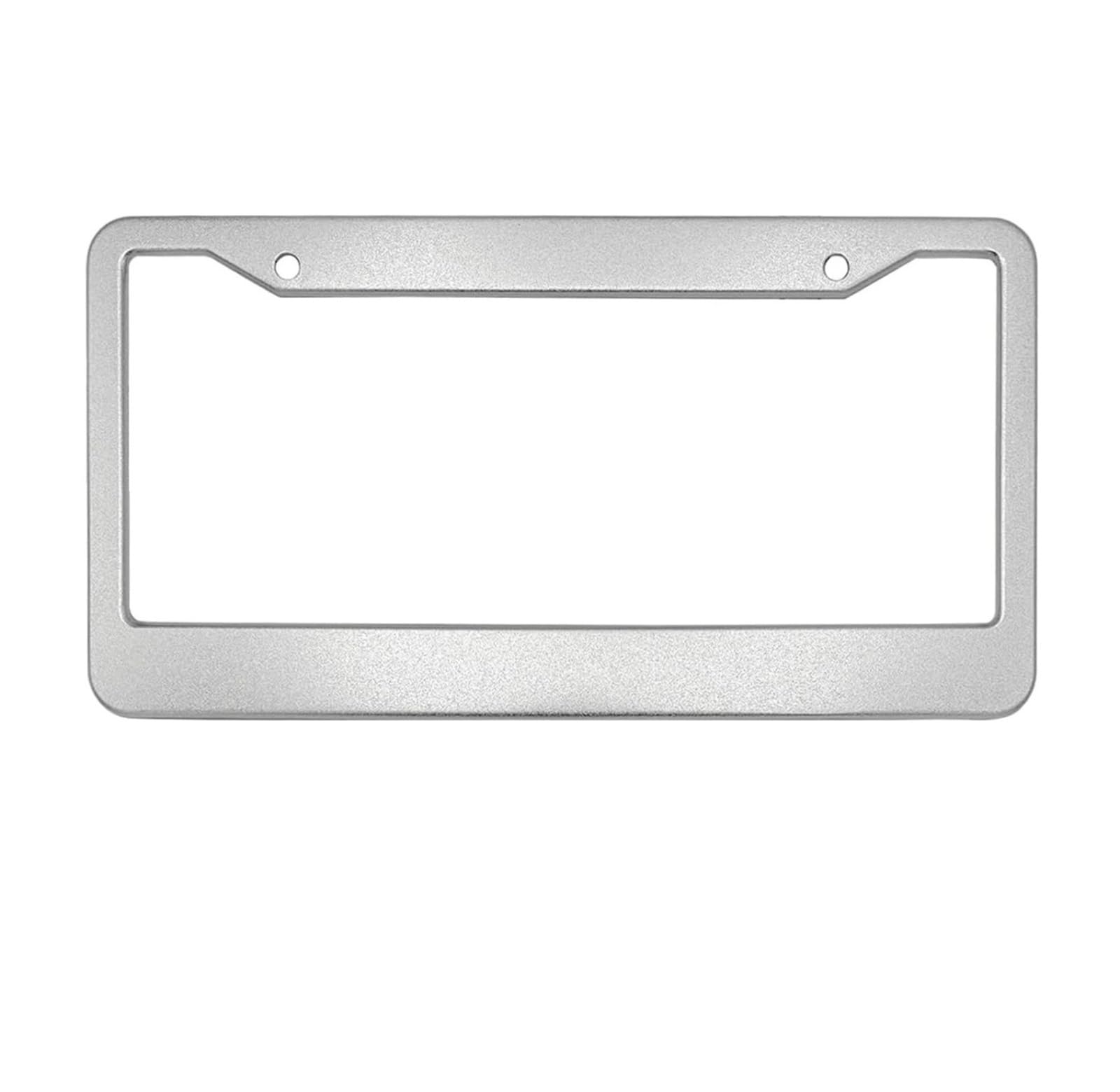 Nummernschildrahmen-Abdeckung aus Aluminiumlegierung, 2 Löcher, Compatible with Auto-Kennzeichenhalter vorn/hinten, mit Schraubenkappen, Silberton(Silver) von ewgrkbaaa