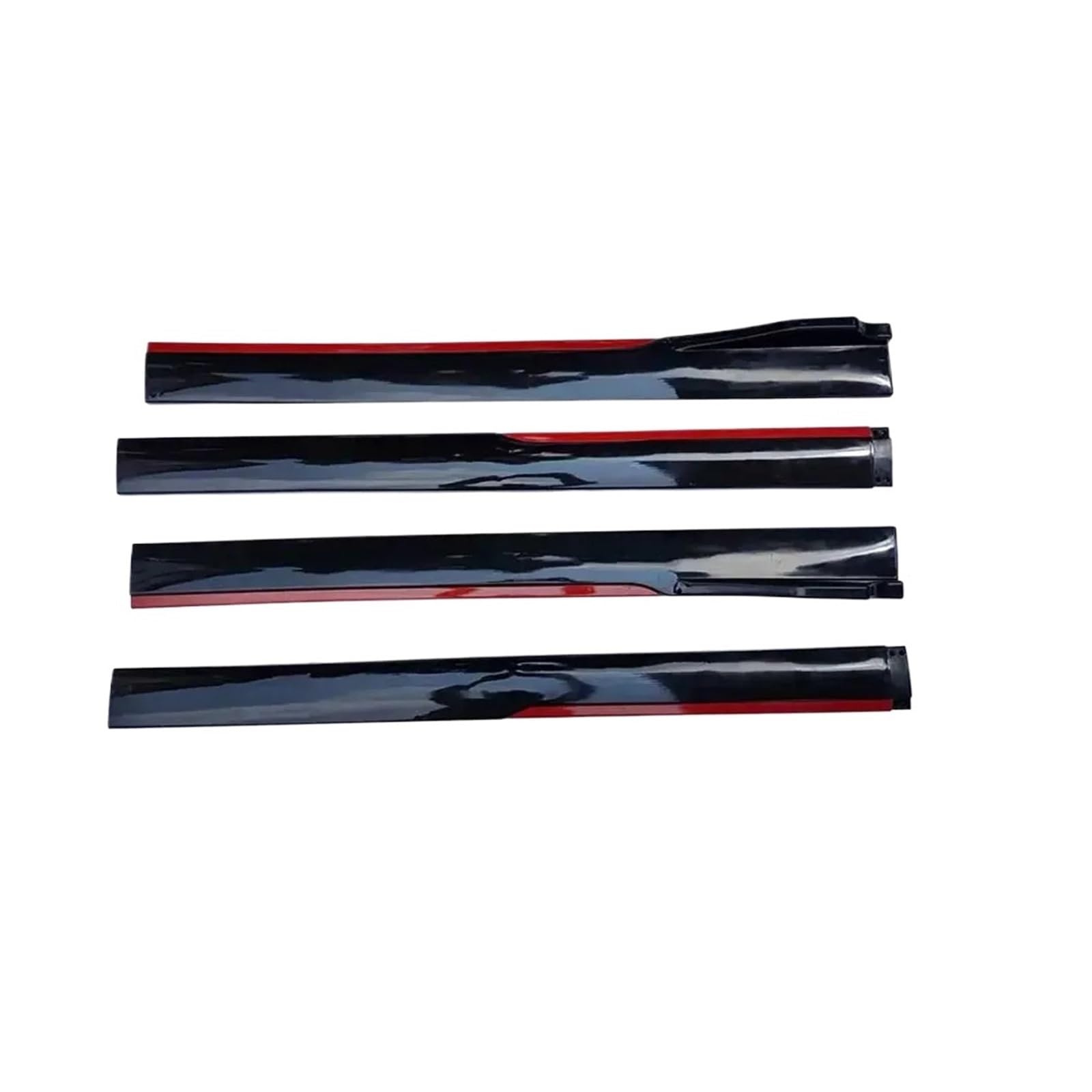 Seitenschwellerverlängerungen Autoseitenschweller Winglet Splitter Lippe Rot Schwarz Kompatibel mit 4PCS Look/Schwarz 2,4 m von ewgrkbaaa