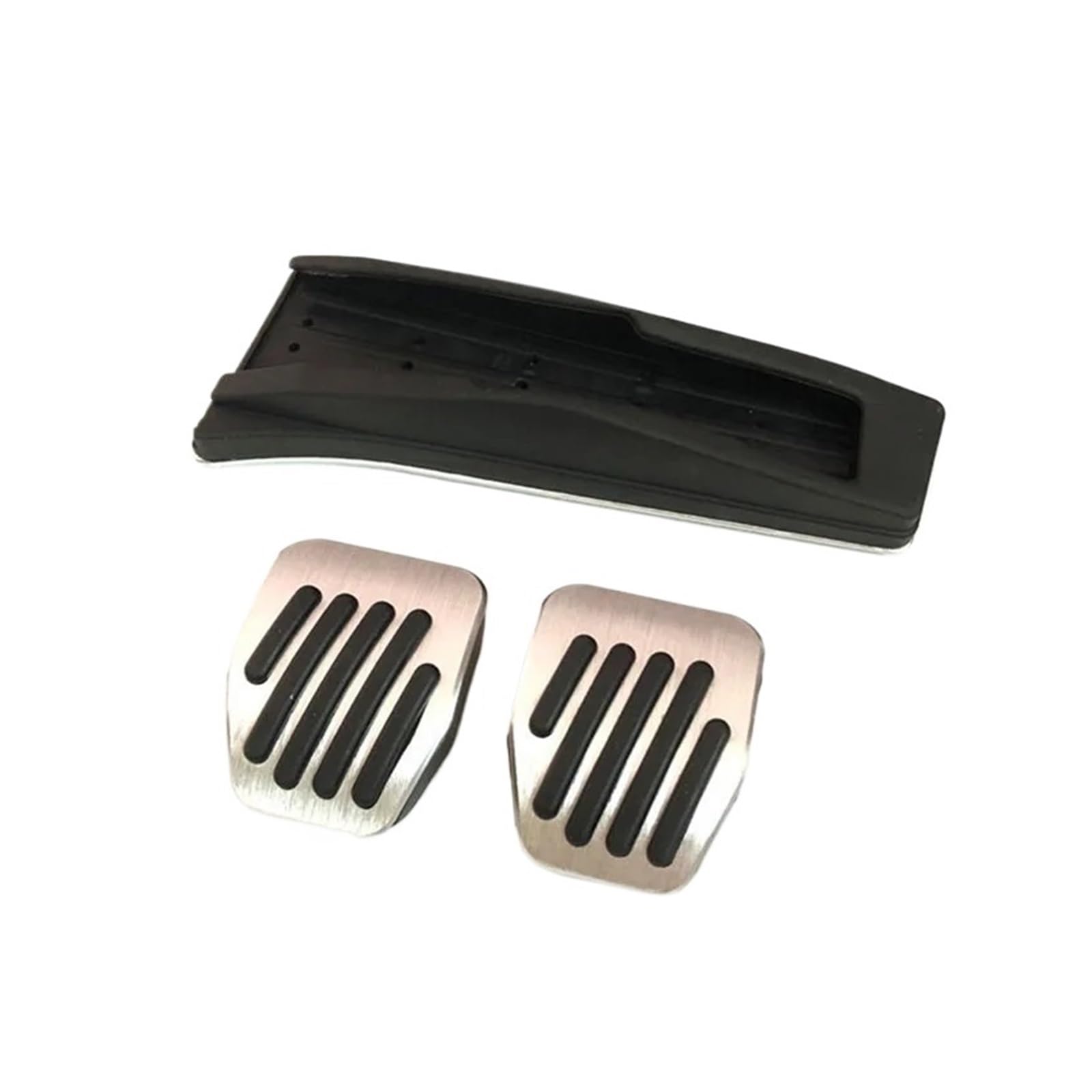 Silber/Schwarze Autopedale aus Aluminiumlegierung, kompatibel mit X1 M3 E30 E36 E39 E46 E87 E90 E91 E92 E93, Auto-Styling-Zubehör(No drill 3pcs For MT) von ewgrkbaaa