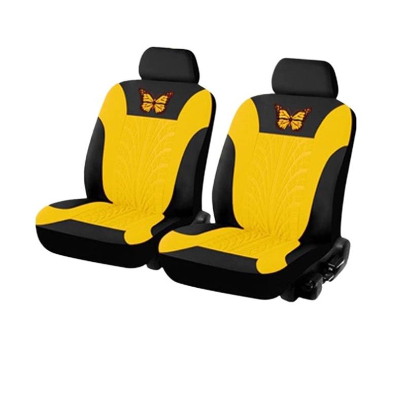 ewgrkbaaa Autoabdeckung Komplettset Schmetterlingsmuster Reifenform Autoabdeckung Sicherer LKW Van SUV Protecto Zubehör(Yellow (2 seat)) von ewgrkbaaa