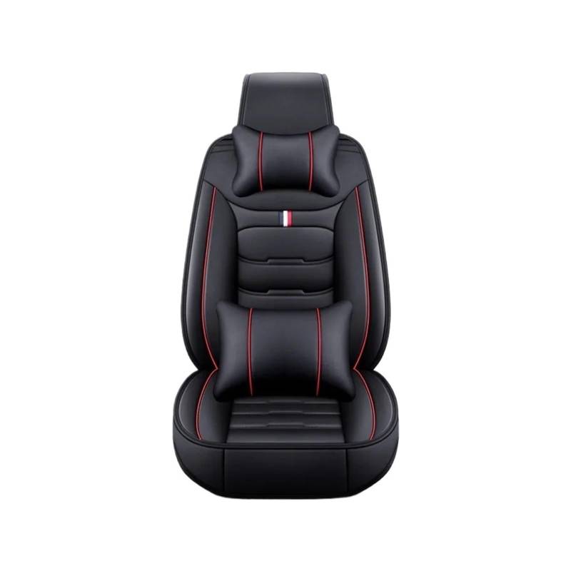 ewgrkbaaa Gemeinsame Leder-Autoabdeckung kompatibel mit allen Modellen Golf 7 Jetta CC Beetle Car-Styling 5 Sea(Black Red 1 Seat-01) von ewgrkbaaa