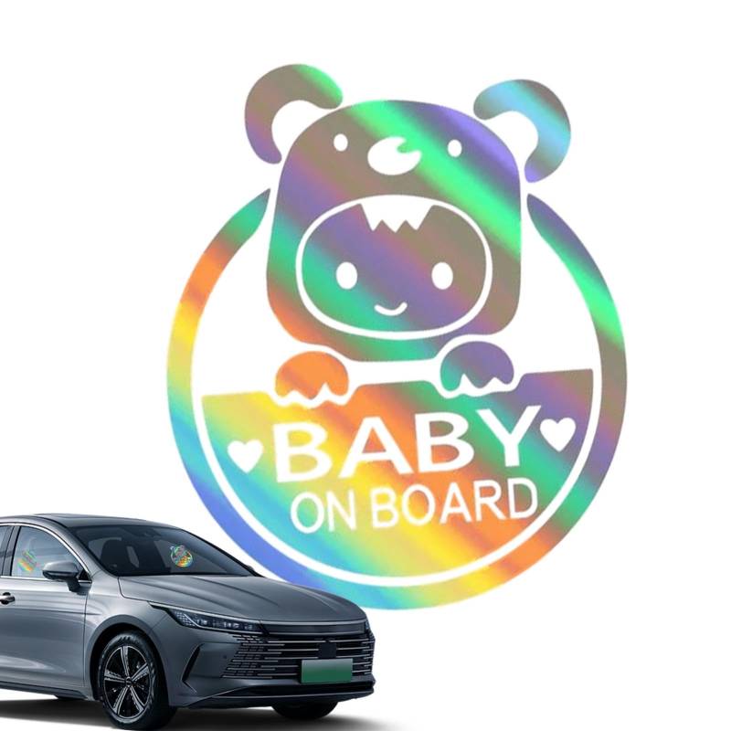 Baby-an-Bord-Schilder, lustiger Autoaufkleber, Auto-Styling-Aufkleber, Baby-an-Bord-Aufkleber für Autos, reflektierende Autoaufkleber, reflektierend, wetterbeständig für Frauen, Männer von fanelod