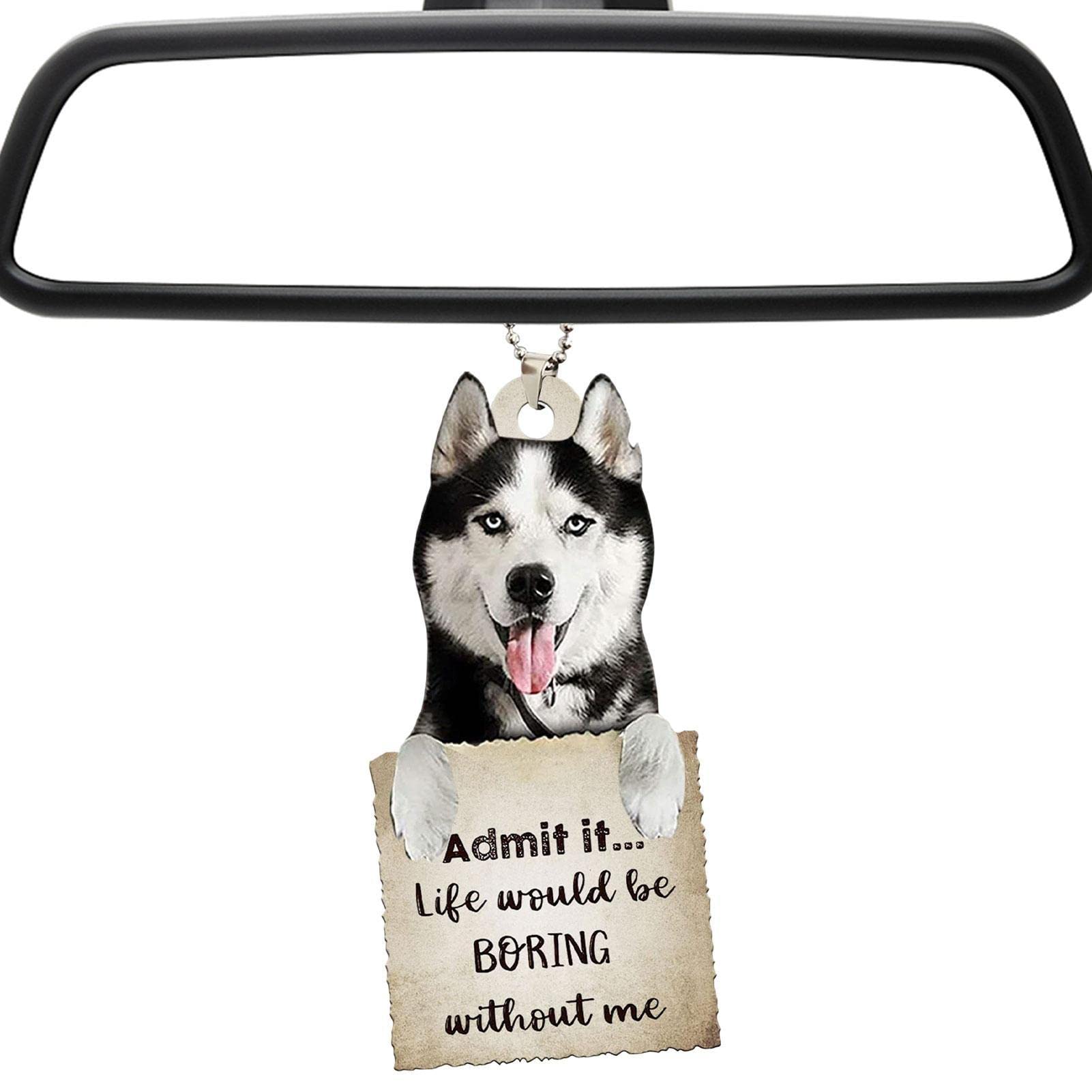 fanelod Niedlicher Hund zum Aufhängen, 2D-Auto-Rückansicht-Zubehör für Tasche, Ornament, lustiger Hundeanhänger, Zubehör, Zuhause, für Autos, Schlüssel, Rucksack, Zubehöranhänger von fanelod