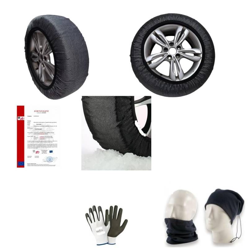 FÜR DAS Auto,SUV,4X4,FURGONI MIT Reifen 225/65 R17 Kreis 17 MESSEN XL ZUGELASSENE SCHNEESOCKEN 3D-RUTSCHSICHERHEIT AUS Stoff FÜR STRASSENABSCHNITTE MIT EIS ODER Schnee von farbrothersonline