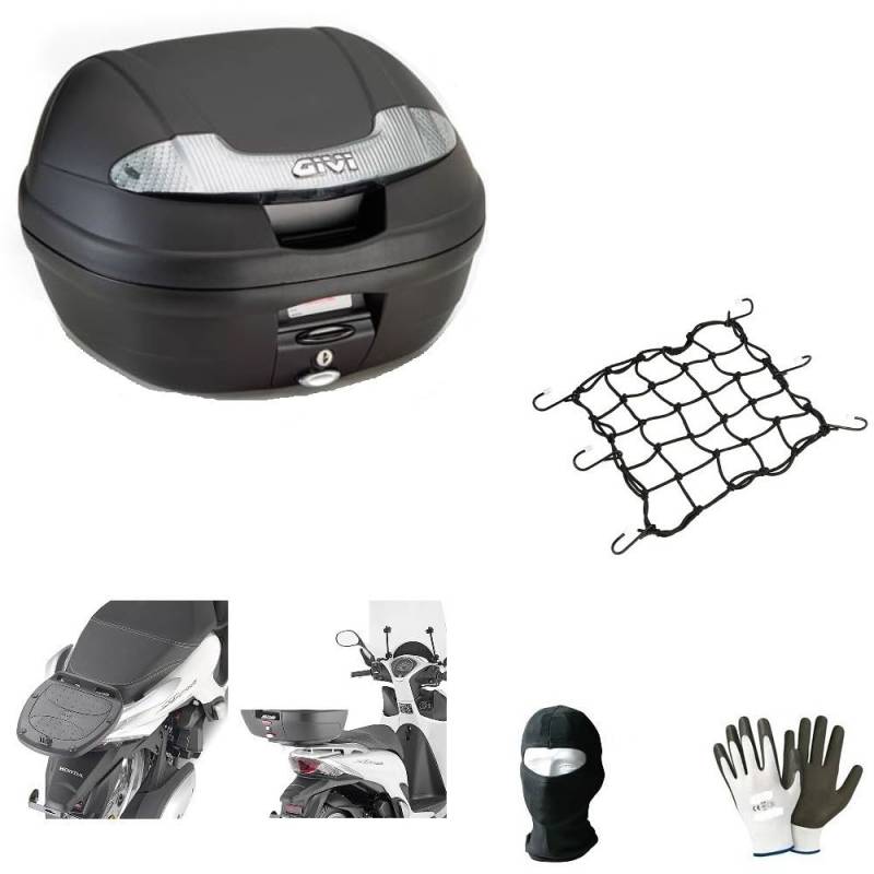 KOMPATIBEL MIT BMW R 1150 GS ABS Koffer TOPCASE 34 LT MONOLOCK SCHWARZ+DACHNETZ+Platte FÜR Motorrad-Roller-GEPÄCKTRÄGER Full-FACE-Jet-MODULARER UNIVERSALHELM von farbrothersonline