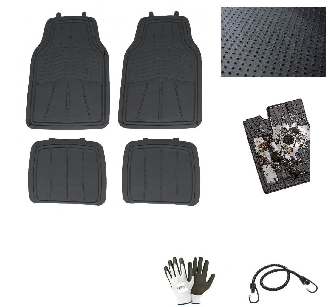 KOMPATIBEL MIT Citroen C1 Airscape VTi 68 3p. Shine 4 AUTOMATTEN,PVC-Gummi,Gepunktete,rutschfeste Unterseite,STABIL AM Boden HAFTEND+UNBEWEGLICHE VORDERE FERSENSCHWELLE von farbrothersonline