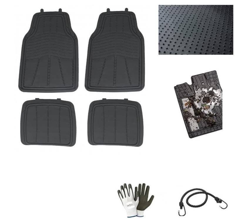 KOMPATIBEL MIT MERCEDES E 350D 4Matic Auto Sport 4 Auto-Fußmatten Gummi PVC rutschfeste Unterseite Punkte passt sich der Bodenplatte + abnehmbare Einstiegsleisten vorne 710 x 475 x 30 cm von farbrothersonline