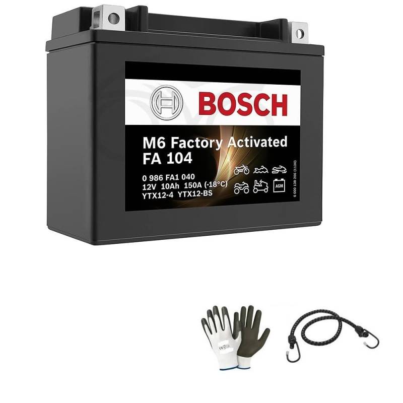 KOMPATIBEL MIT PIAGGIO X10 IE 4T ZUM 4V E3 (M76200/M76201) 350 2012 ZUM 2015 BOSCH YTX12-BS FA104 YUASA:YTX12-4 BATTERIE GELADEN UND BEREITS EINSATZBEREIT - DIY MONTAGE 10A 12V 150X87X130MM von farbrothersonline