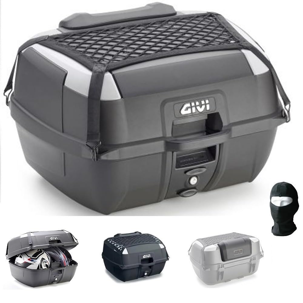 KOMPATIBEL MIT Piaggio MP3 LT 500 i.e. Business GIVI MONOLOCK-TOPCASE+Platte+Netz+RÜCKENLEHNE FÜR 2 INTEGRALHELME-Jet 43LT UNIVERSAL FÜR MOTORRÄDER UND Roller MIT GEPÄCKTRÄGER von farbrothersonline