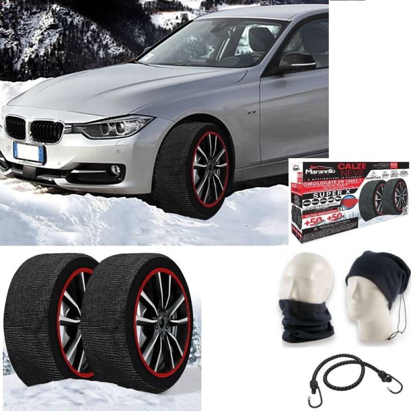 SCHNEESOCKEN FÜR Reifen-RÄDER 205/65 R16 MISURA L ADATTE SU STRADE Con Ghiaccio E INNEVATE Maranello SUPERX 3D Anti-RUTSCH-Stoff-SICHERHEITSVORRICHTUNG FÜR AUTOS-SUVS-VANS-CAMPER-4X4 von farbrothersonline