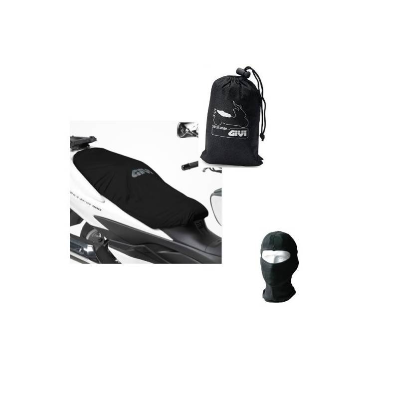 farbrothersonline Kompatibel mit Piaggio Beverly 300-400 HPE Sattelbezug Givi S210, wasserdichter Stoff, universal, Länge 117 cm, Sattelbezug für Motorrad, Roller, elastische Kanten, Schwarz von farbrothersonline