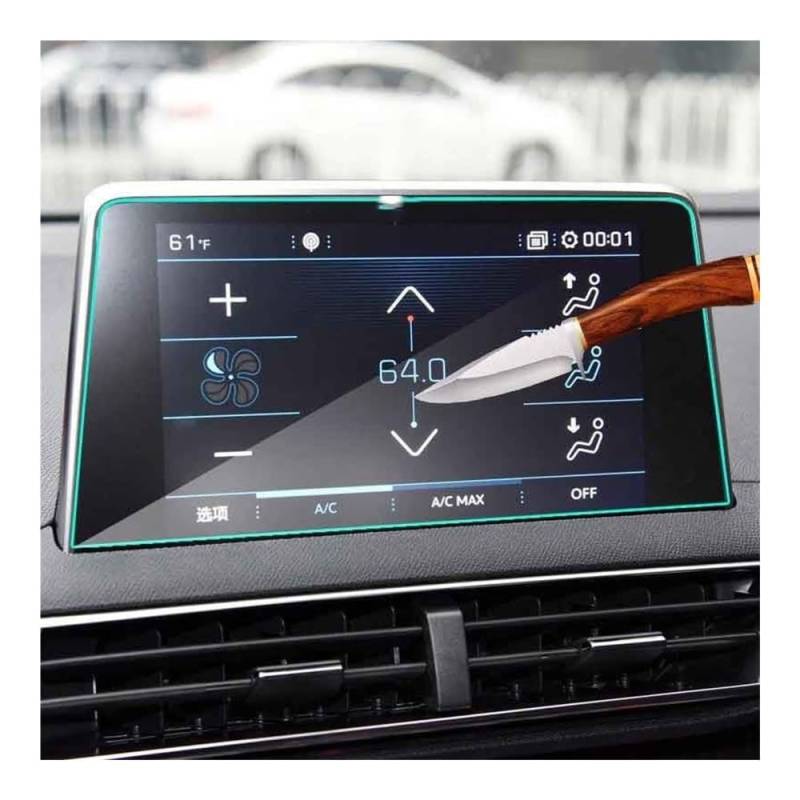 Instrumententafel Membran Auto-Displayschutzfolie aus gehärtetem Glas, Armaturenbrettschutz für Peugeot 3008 5008 2017–2020 Schutzfolie von faxiulan