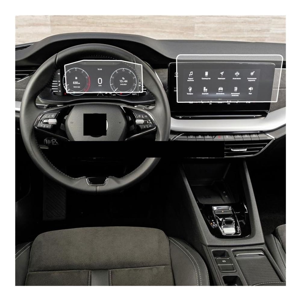 Instrumententafel Membran Auto Navigation Gehärtetes Glas Display-schutzfolie Dashboard Schutz Für Skoda Für Octavia Für MK4 2021 Schutzfolie von faxiulan