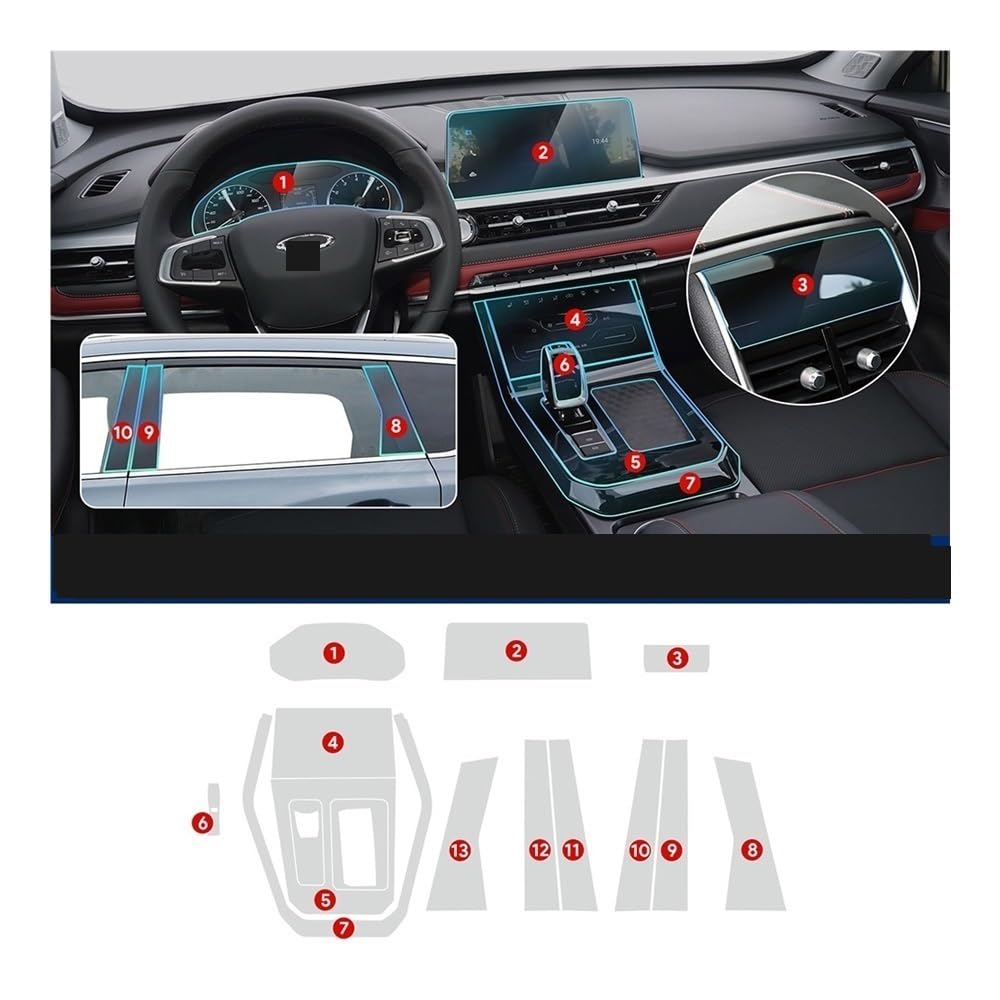 Instrumententafel Membran Für Chery Für Tiggo 7 Pro 2020-2024 Auto Bildschirm Film Getriebe Schutz Innen Zubehör Schutzfolie von faxiulan