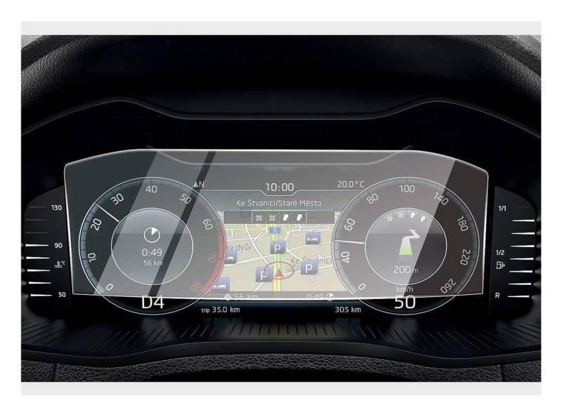 Instrumententafel Membran Für Skoda Für Kodiaq Für Karoq 2019-2022 10,25 Zoll Auto Navigation Gehärtetem Glas Dashboard Bildschirm Film Schutz Schutzfolie von faxiulan