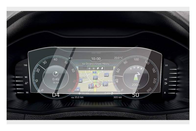 Instrumententafel Membran Für Skoda Für Superb 2019-2022 10,25 Zoll Auto Navigation Gehärtetem Glas Dashboard Screen Film Schutz Schutzfolie von faxiulan