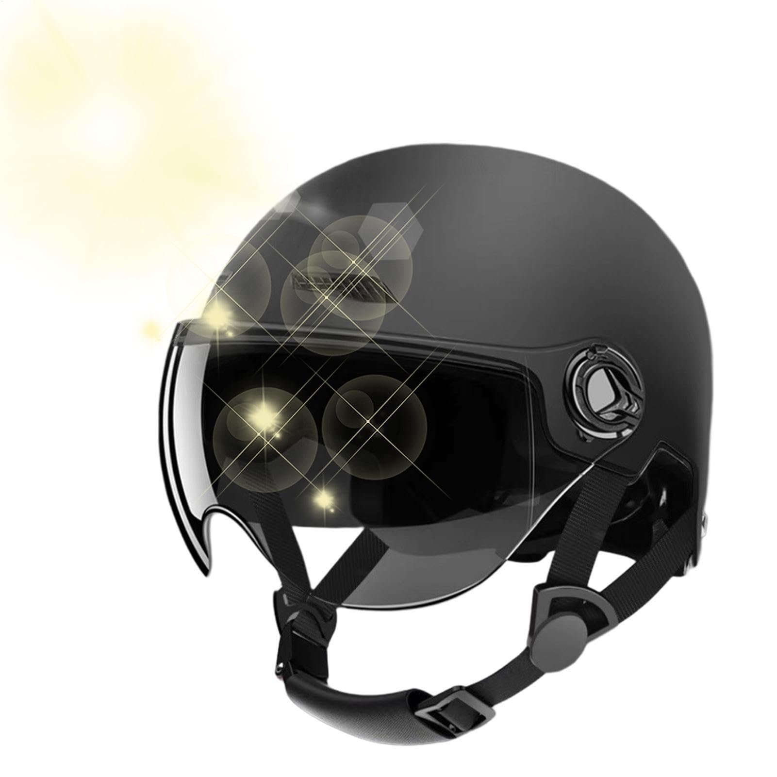 Fahrradhelme Skaterhelm Motorradhelm Halbe Fahrradhelme Hochschützende Stoßdämpfende Schutzausrüstung Mit Getöntem Sonnenvisier Retro Rollerhelme Helme Für Erwachsene, Schutzausrüstung Zum Klettern von fayarrd