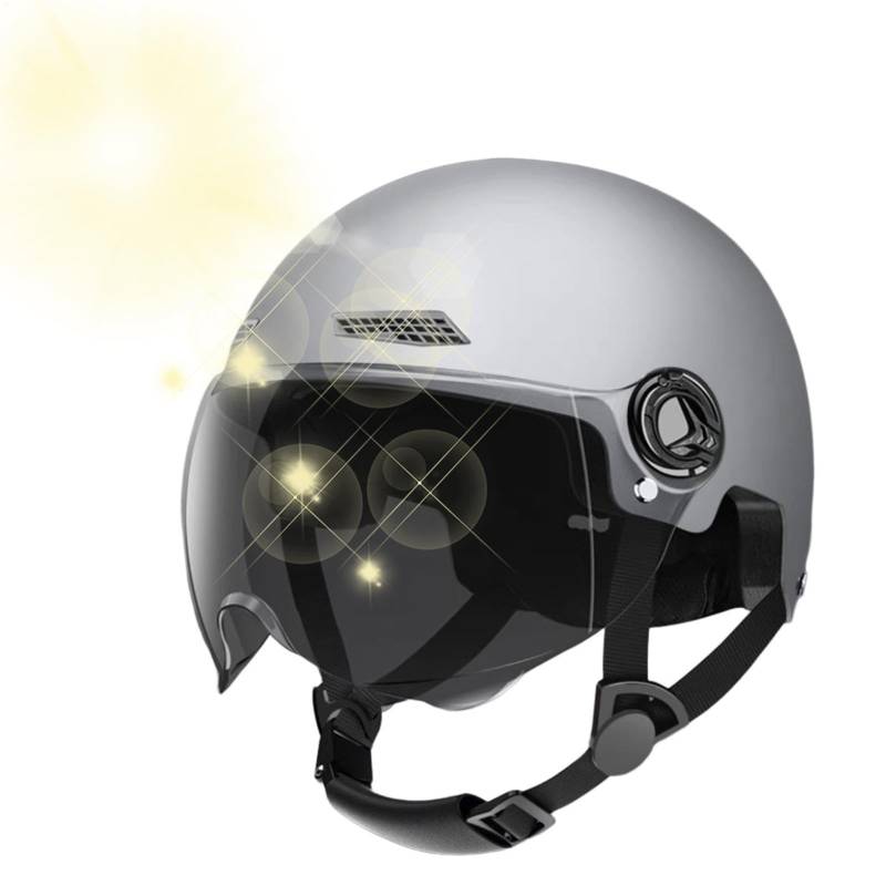 Fahrradhelme Skaterhelm Motorradhelm Halbe Fahrradhelme Hochschützende Stoßdämpfende Schutzausrüstung Mit Getöntem Sonnenvisier Retro Rollerhelme Helme Für Erwachsene, Schutzausrüstung Zum Klettern von fayarrd