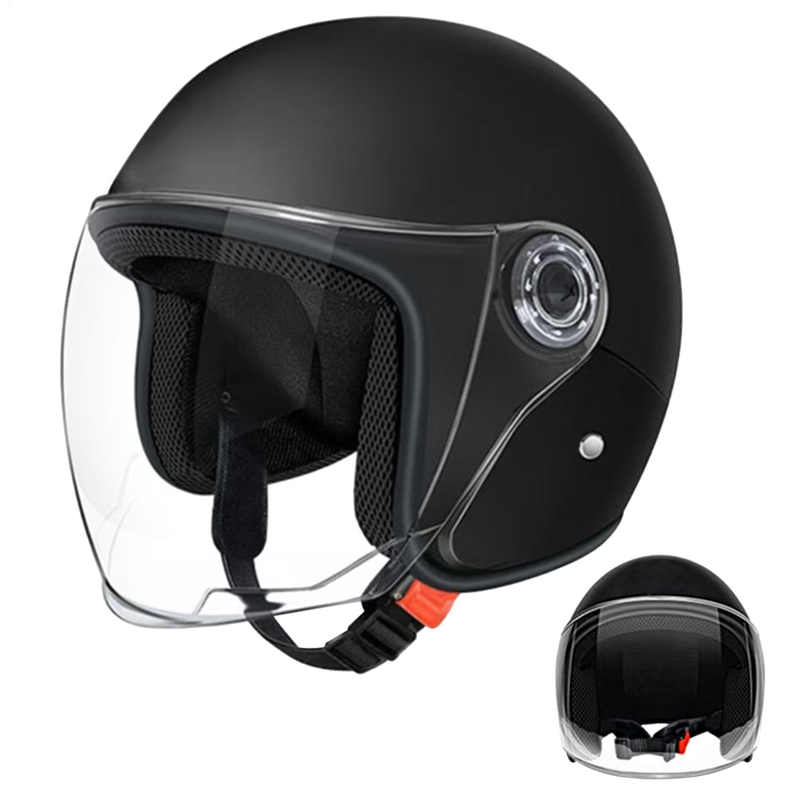 Motorradhelm Für Erwachsene Jethelm Schutzhelme,Verstellbare Schutzhelme | Leichte Fahrrad-Halbhelme - Retro Vintage Reitlinsenhelme, Bequeme Belüftung, Sonnenschutzhelme Mit Visier Unisex Roller von fayarrd