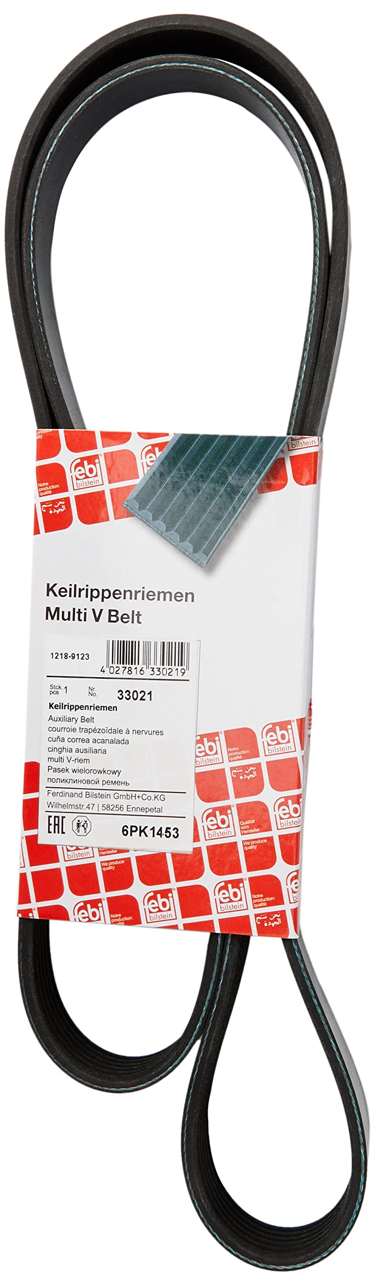 febi bilstein 33021 Keilrippenriemen , Rippenanzahl 6 , 1 Stück, Schwarz von febi bilstein