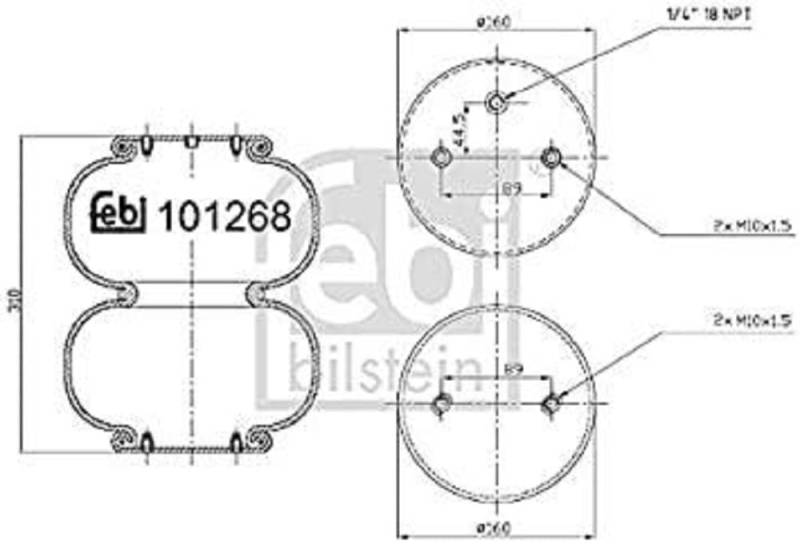 febi bilstein 101268 Luftfederbalg für Liftachse , 1 Stück von febi bilstein