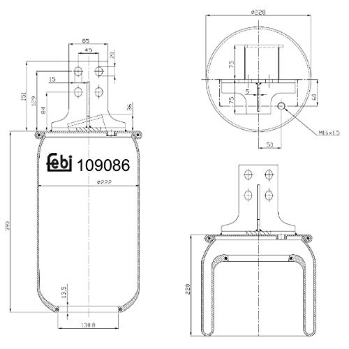 febi bilstein 109086 Luftfederbalg ohne Kolben, 1 Stück von febi bilstein