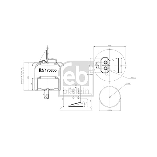 febi bilstein 170805 Luftfederbalg mit Stahlkolben und Kolbenstange, 1 Stück von febi bilstein