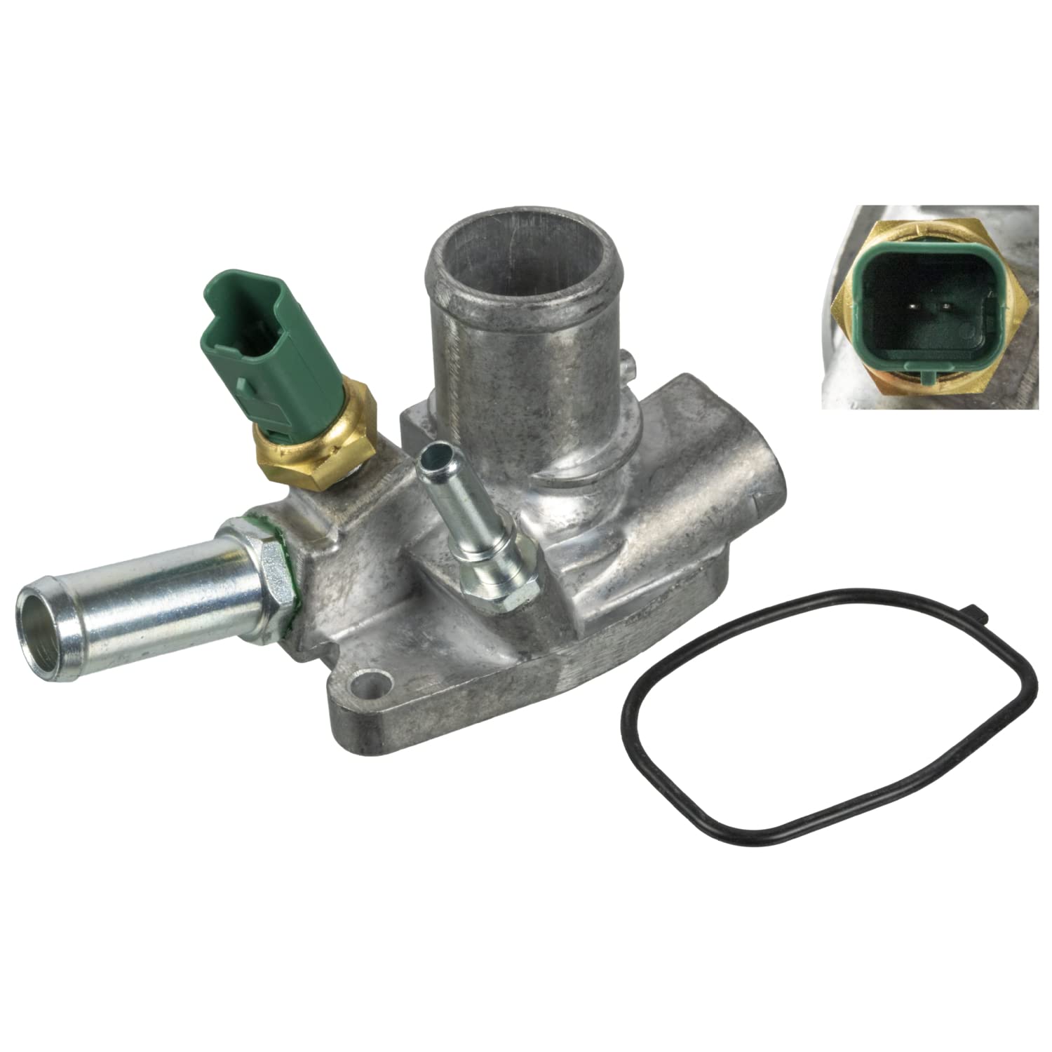 febi bilstein 174395 Thermostat mit Gehäuse, Dichtung und Temperatursensor, 1 Stück von febi bilstein