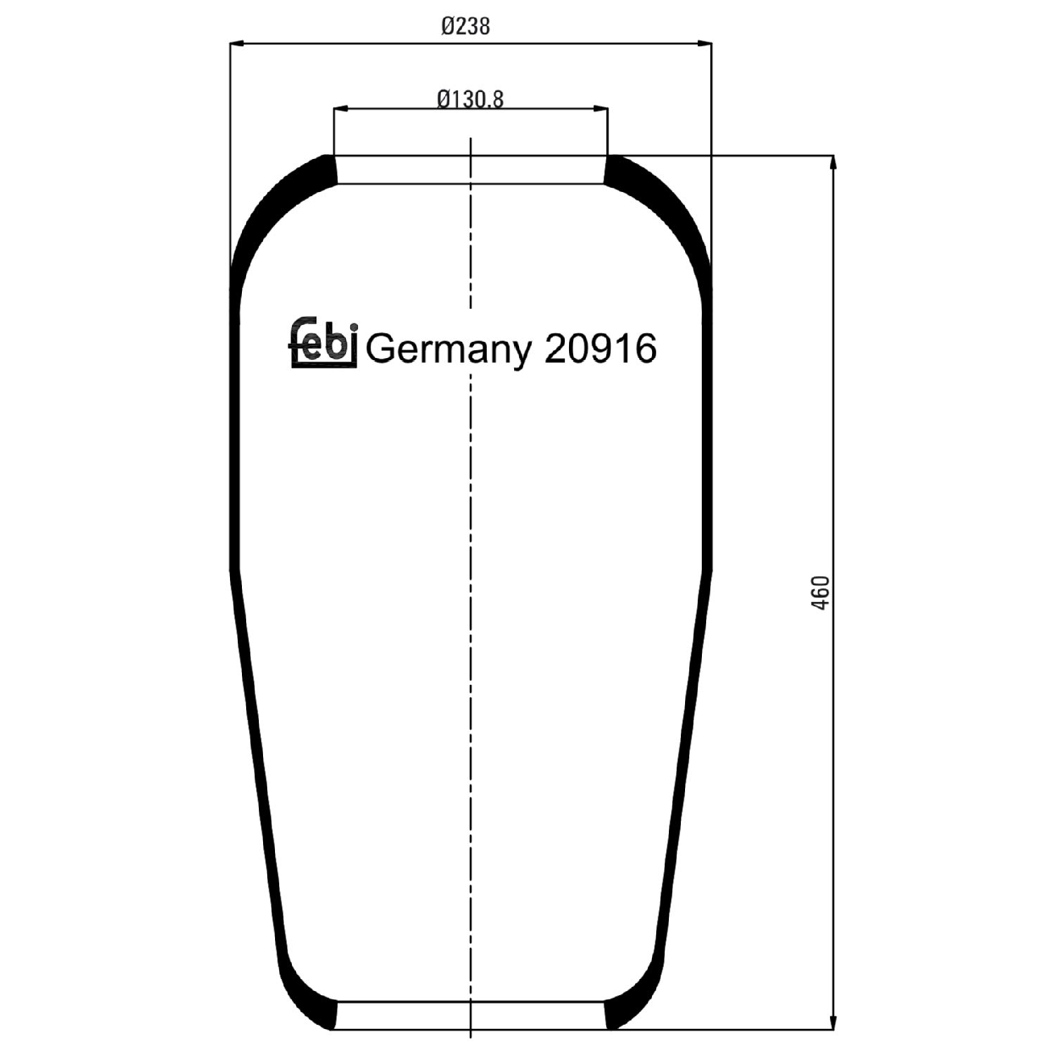 febi bilstein 20916 Luftfederbalg ohne Kolben , 1 Stück von febi bilstein