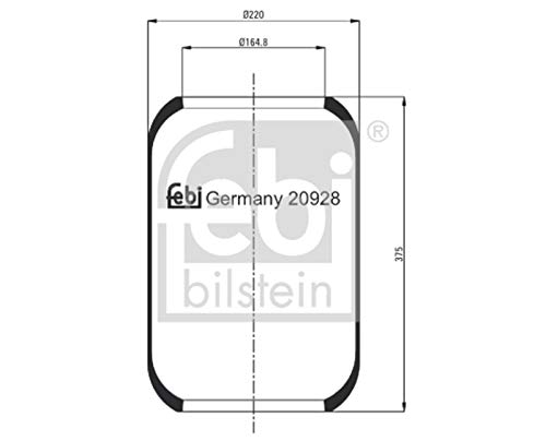 febi bilstein 20928 Luftfederbalg ohne Kolben , 1 Stück von febi bilstein