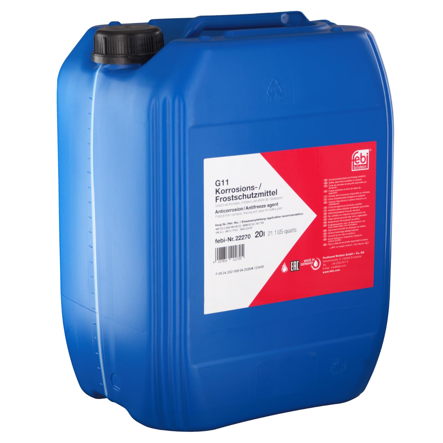 febi bilstein 22270 Frostschutzmittel G11, 20 Liter von febi bilstein