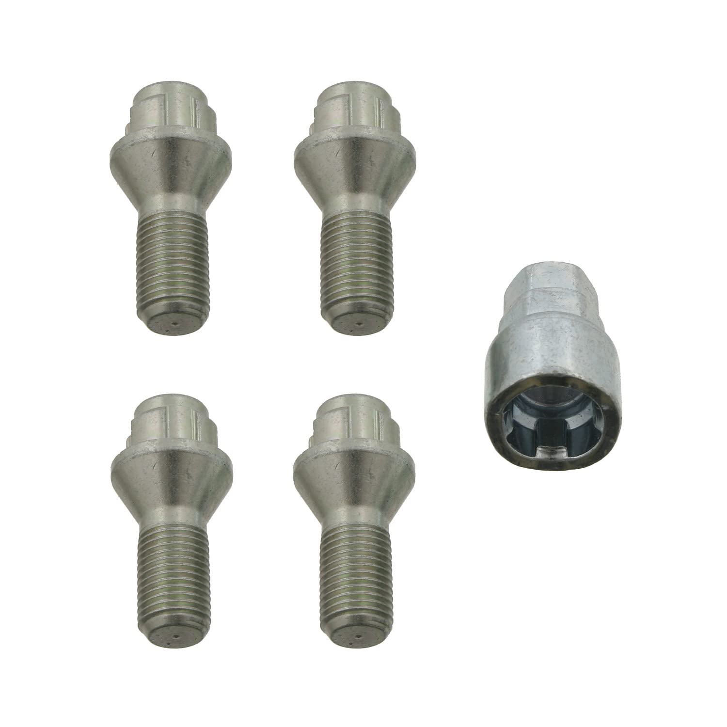 febi bilstein 27054 1 Satz Radschrauben abschließbar M14 x 1,5x25 SW17 / 19mm Kegelbund von febi bilstein