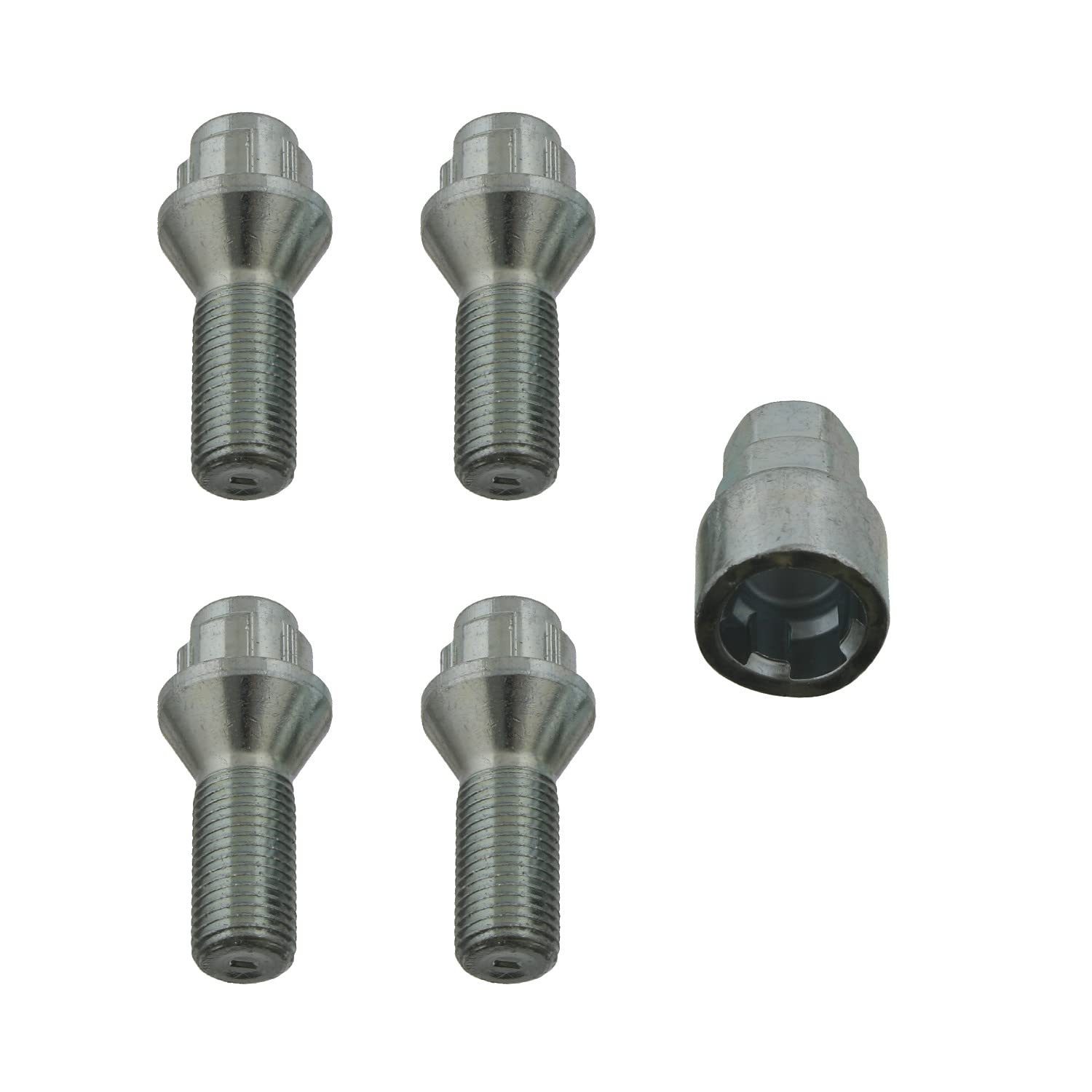 febi bilstein 27055 1 Satz Radschrauben abschließbar M14 x 1,5x29 SW17 / 19mm Kegelbund von febi bilstein