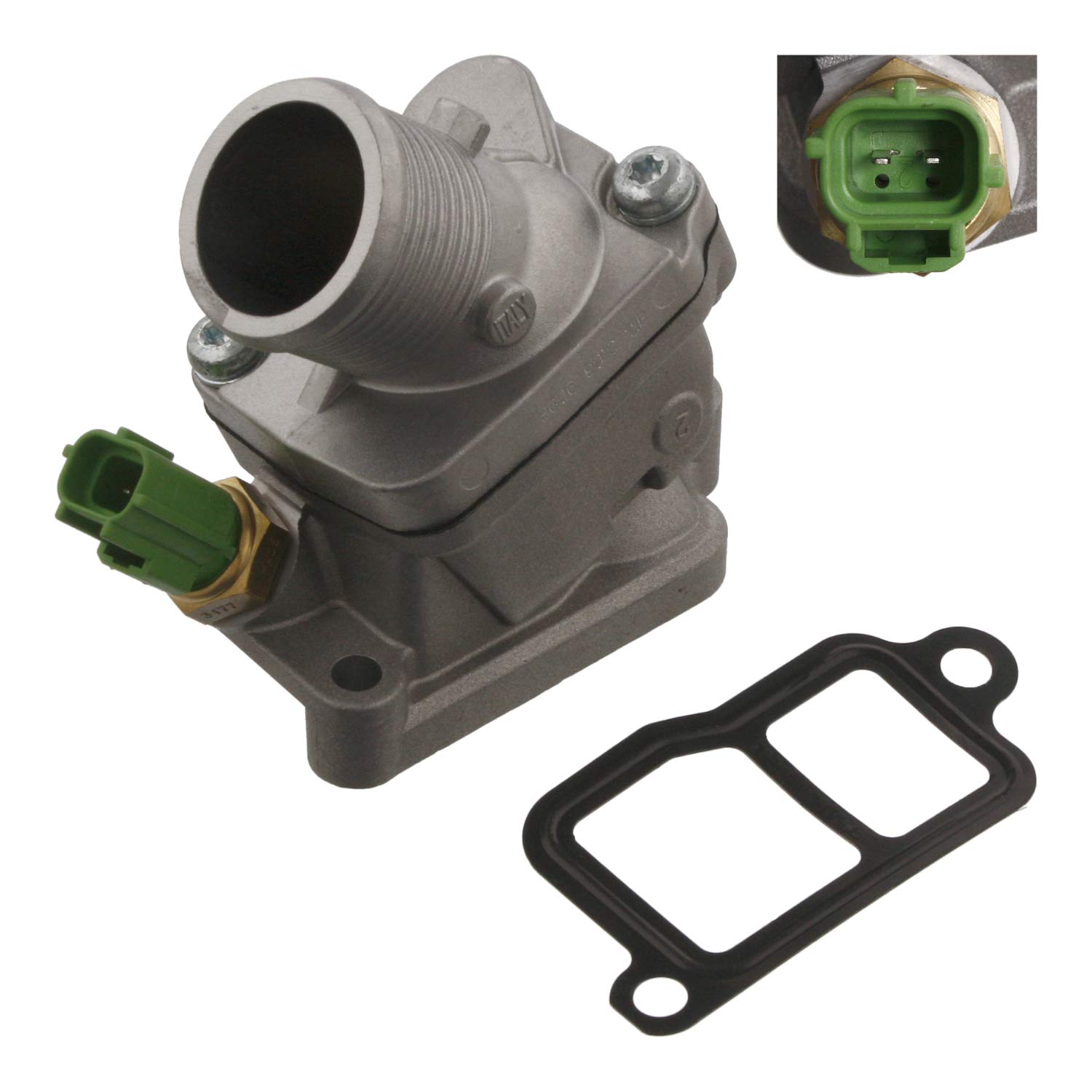 febi bilstein 34850 Thermostat mit Gehäuse, Dichtung und Temperatursensor , 1 Stück von febi bilstein