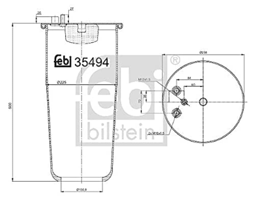 febi bilstein 35494 Luftfederbalg ohne Kolben , 1 Stück von febi bilstein