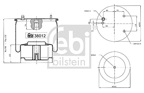 febi bilstein 38012 Luftfederbalg mit Stahlkolben , 1 Stück von febi bilstein