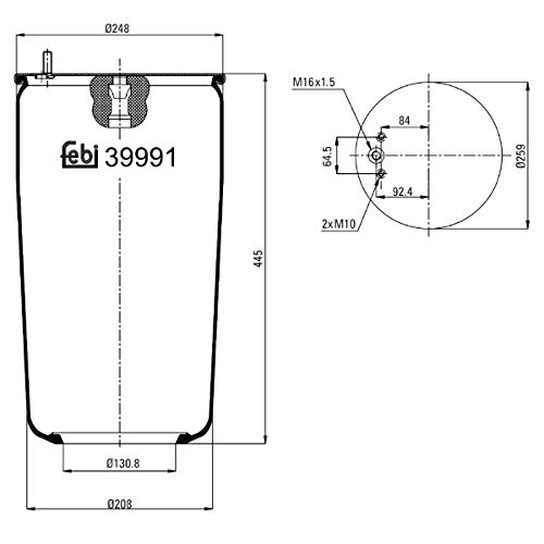 febi bilstein 39991 Luftfederbalg ohne Kolben , 1 Stück von febi bilstein