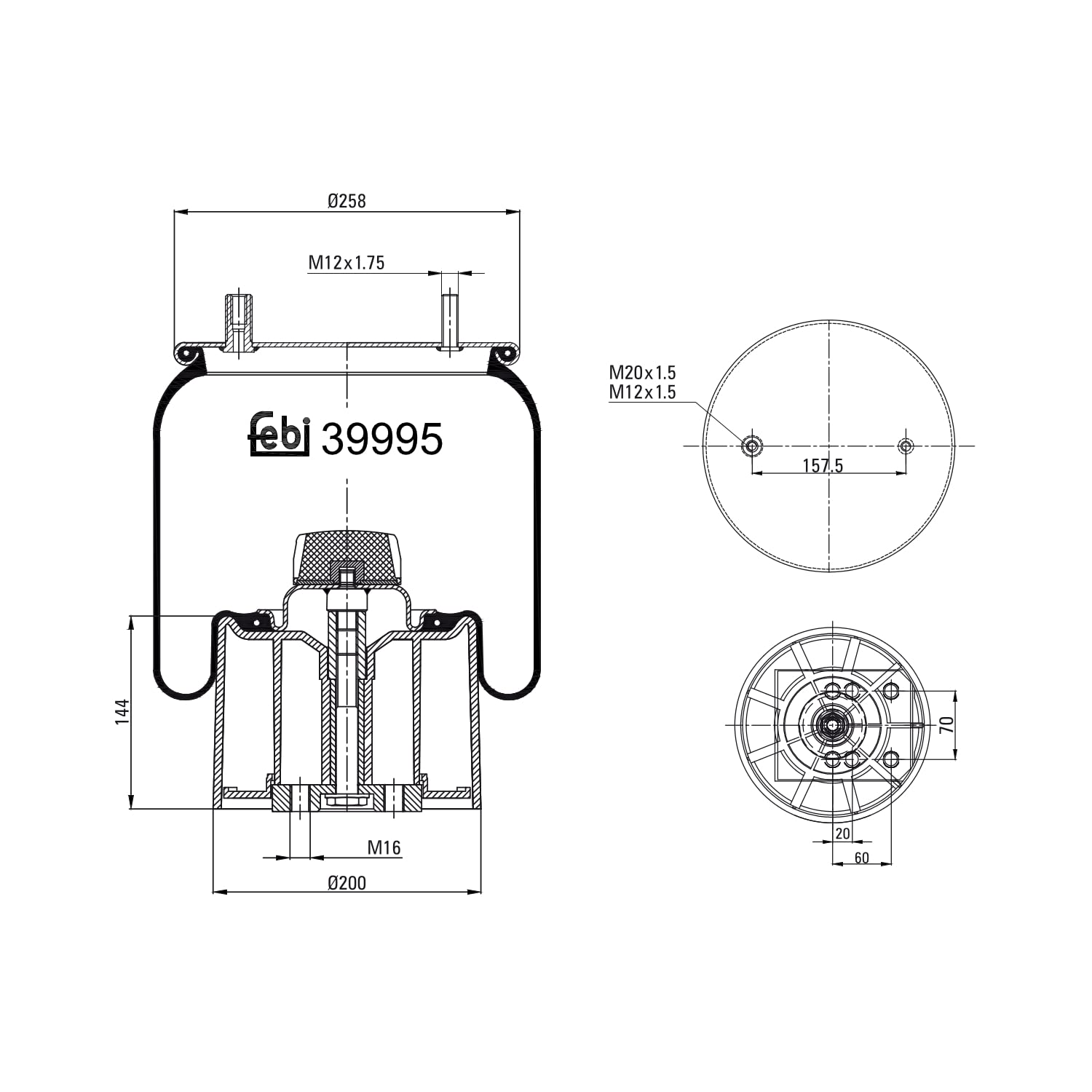 febi bilstein 39995 Luftfederbalg mit Kunststoffkolben , 1 Stück von febi bilstein