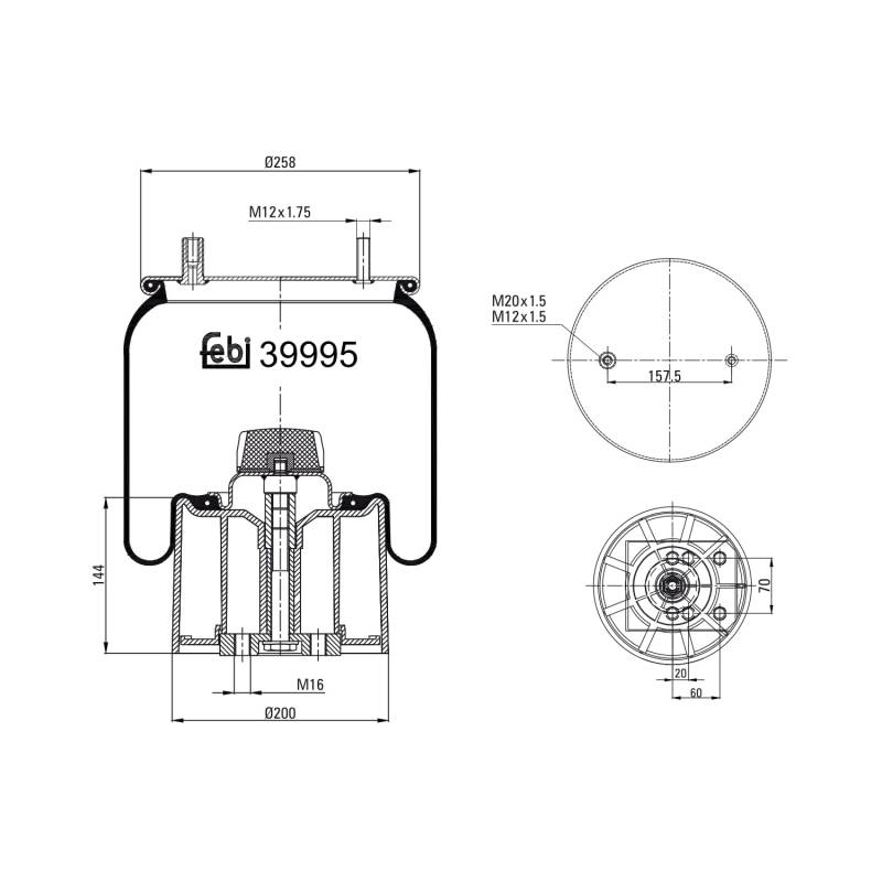 febi bilstein 39995 Luftfederbalg mit Kunststoffkolben , 1 Stück von febi bilstein