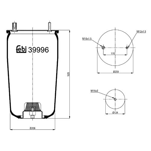 febi bilstein 39996 Luftfederbalg ohne Kolben , 1 Stück von febi bilstein