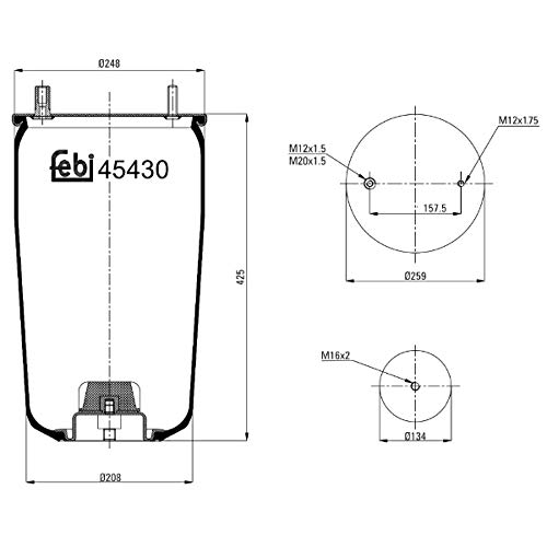 febi bilstein 45430 Luftfederbalg ohne Kolben , 1 Stück von febi bilstein