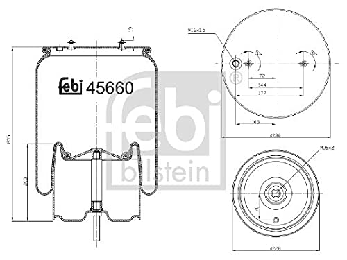 febi bilstein 45660 Luftfederbalg mit Stahlkolben und Kolbenstange , 1 Stück von febi bilstein