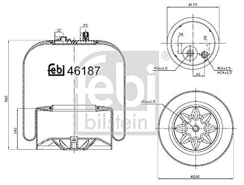 febi bilstein 46187 Luftfederbalg mit Stahlkolben , 1 Stück von febi bilstein