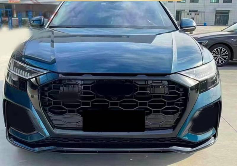 fengSUOM Front- und Kühlergrill Für Audi Q8/RSQ8 2018-2021, Front Bumper Radiator Grille Stoßstange Kühlergrill Grill BelüFtungsdeckel Verkleidung von fengSUOM