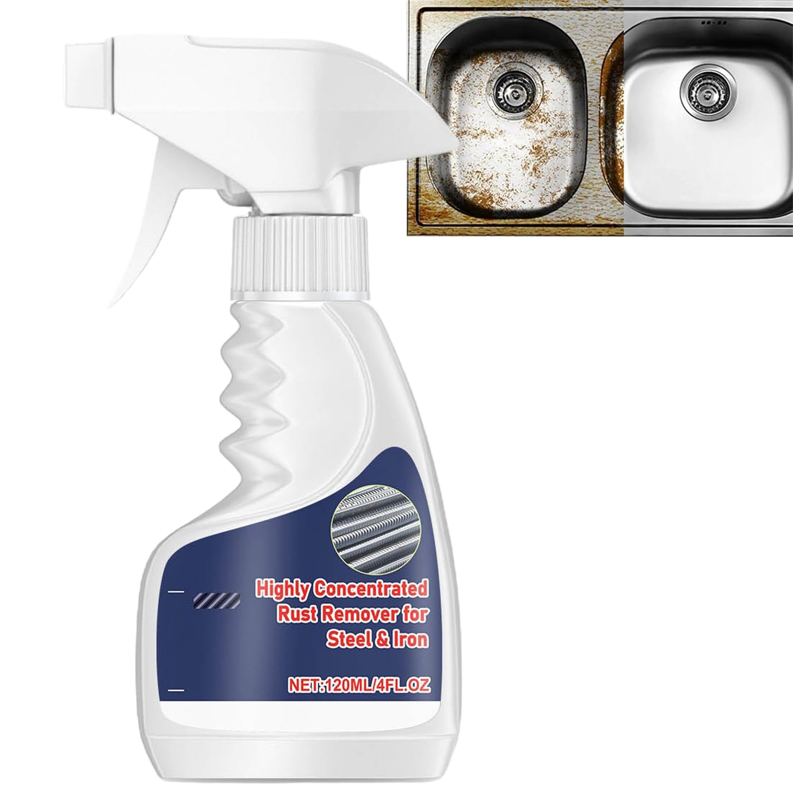 fengleas Leistungsstarker Rostlöser für Stahl, Sofort Rostlöser Spray, Rostentferner Metall, Powerful Metal Rust Remover, Entfernt Effektiv Rost von Metalloberflächen, Auto-Rostreiniger (1pc) von fengleas