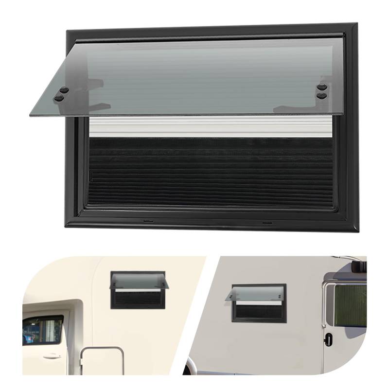 fennnds Ausstellfenster Camper Wohnmobilfenster, 500 × 350 mm Externes Push Fenster Wohnwagenfenster Seitenfenster inkl. Verdunklung und Insektenschutz für Wohnmobile, Wohnwagen und Wohnmobile von fennnds