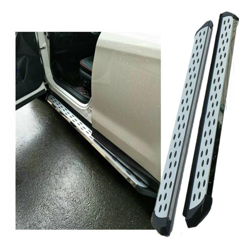 Trittbretter kompatibel mit VW T-Cross 2018–2024 Aluminium-Seitenstufen, Nerf Bars Pedal, weiß schwarz gepunktet von fenqing-y