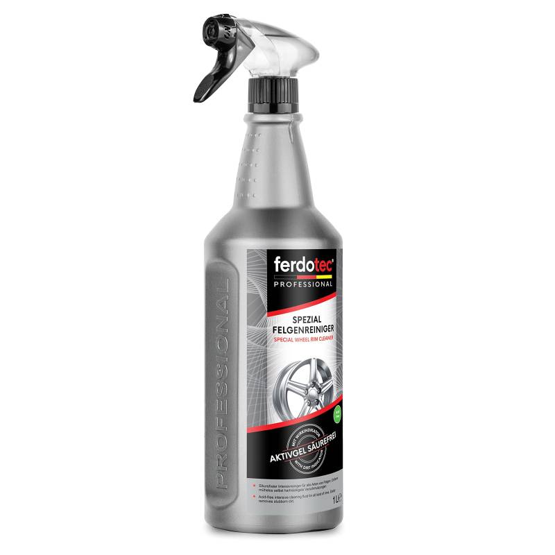 ferdotec® Spezial Felgenreiniger 1 x 1 L mit Farbumschlag | Hochleistungs-Felgenreinigungsmittel für alle Arten von Felgen (Alu, Stahl, lackiert, mattiert) | Premium Aktiv-Gel Felgenpflege | säurefrei von ferdotec